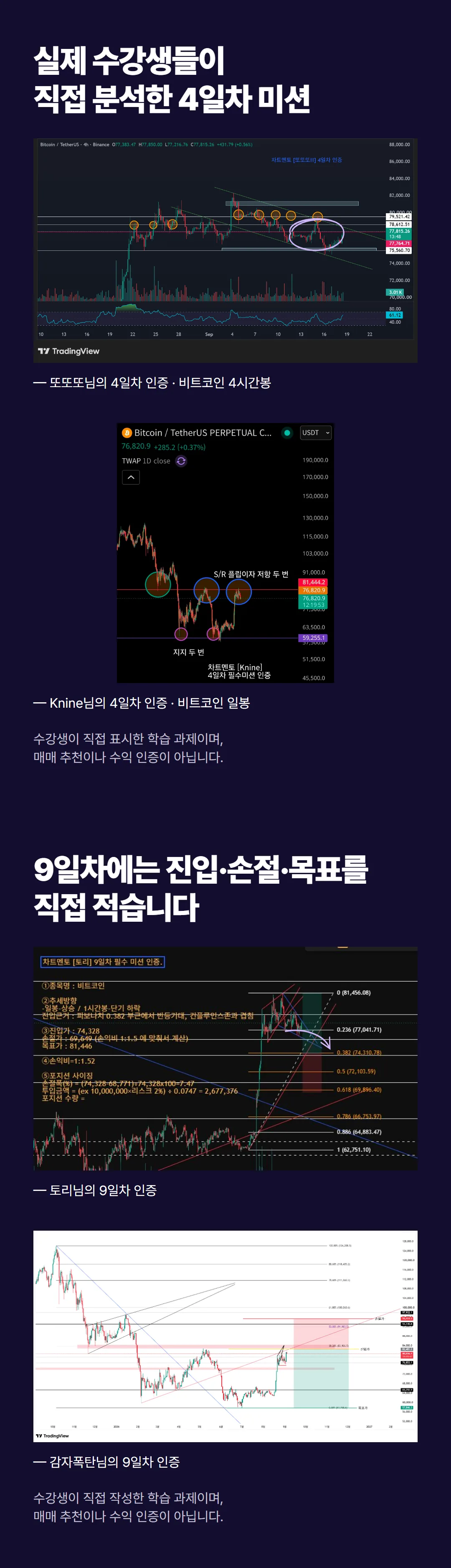실제 수강생들이 직접 분석한 4일차·9일차 미션